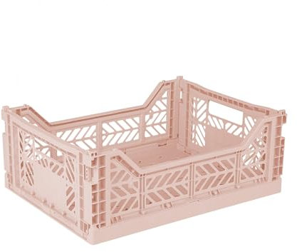 AYKASA Caja plegable, estable, de plástico, apilable, mediana (40 x 30 x 14 cm)