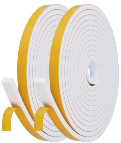 Flintronic Cinta Selladora Espuma, 8m*12mm*6mm, Blanco | Alta Elasticidad, Autoadhesivo, Adhesivo Fuerte, Recortable, Resistente al Viento, Insonorizado, A prueba de colisiones