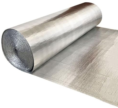 Isolierfolie Thermofolie Selbstklebend Doppelte Alu-Luftpolsterfolie Dämmfolie Kälteschutzfolie Wärmefolie Wärmedämmung, Aluminisierte lsolierfolie Dämmfolie für Decke, Wand und Fassade ( Size : 1x5m