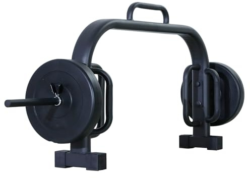 ZERRO Barre Hexagonale Ouverte Olympique 25mm, Hex Bar Deadlift avec disques de poids 2x7.5kg et 2 pinces à ressort, Charge statique 120kg, Haltère Barre Fitness