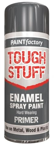 PF Tough Stuff Enamel Grey Primer 400ML - Extremely Hard-Wearing Enamel Spray Primer | Ideal for Automotive, Engineering & Household Use | Paint Factory Spray Paint | Metal, Wood & Plastic