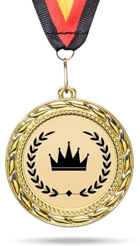andSmile Medaille mit Gravur - Motiv Krone mit Kranz - Orden aus hochwertigem Metall - Geschenke für den Partner, Vatertagsgeschenk, Muttertag, Geburtstag