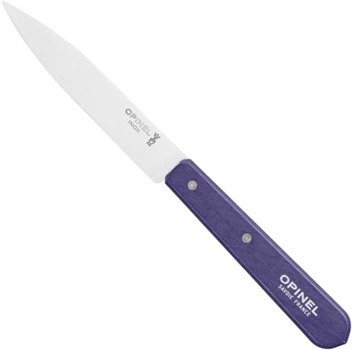 OPINEL Officemesser 10 cm Holzgriff violett Nr. 112, Griff aus Buchenholz, Klinge aus Edelstahl, 10000919