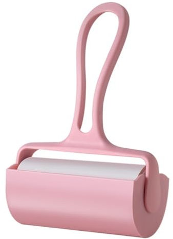Valcla Fusselrolle Kleidung Haushaltsmantel Klebriges Haar Kleidung Klebrige Rolle Haarreiniger Zerreißbarer Ersatz Klebriges Papier Fusselentferner(Pink)
