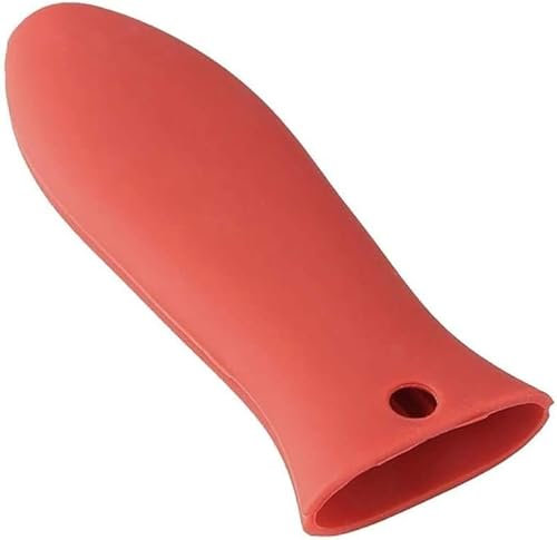 Manico in silicone resistente al calore, colore rosso, per presine, pentole e padelle in ghisa, padelle, padelle in metallo, padelle, presine e guanti da forno