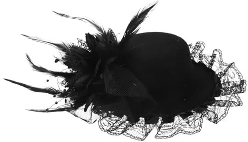 Holibanna Fascinator Kleiner Hut Damen Kleiner Zylinder Fascinator Haarspange Mit Federn Kinder Teeparty Bühne Tanzkleidung Zubehör