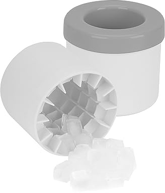 2 Pack Cylinder Ice Cube Mold Ice Trays, Silicone Ice Bucket, Portable Ice Cube Maker, Press-Type Easy-Release Ice Cup (Grey)