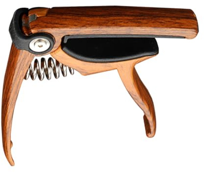 Zinklegierung Gitarren Capo K83 in Braun für Akustikgitarre | Einfache Bedienung, Verstellbare Federkraft, Zubehör für E-gitarre und Ukulele