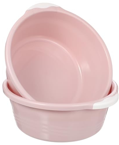 COLLBATH Lot De 2 Lavabos Plastiques Moyens Rose Nordique Antidérapants Multifonctionnels Pour Maison La Cuisine Salle De Bain