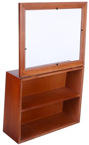 Anneome Vintage Vitrine aus Massivem Holz mit Klapptür und Acrylglas Kleiner Aufbewahrungsschrank für Sammlerstücke und Figuren als Wand Tischdisplay Dekorativer Makeup Organizer