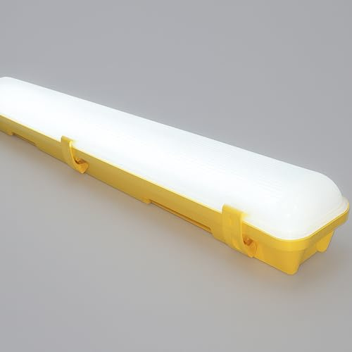 LEDBRITE 2ft 20W 110V LED Site Lighting Batten – 6000K Daylight, IP65 Anti-Corrosive Work Light with Optional 1m Prewired Cable & Junction Box (Batten)