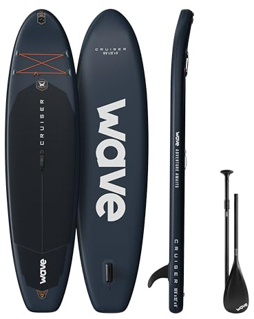 Wave Cruiser 3.0 Aufblasbares Stand Up Paddleboard | Anfängerfreundliches SUP mit rutschfestem Deck, komplettem Zubehör & Reisetasche | 10'2.7 m (Navy, 3.0 Modell)