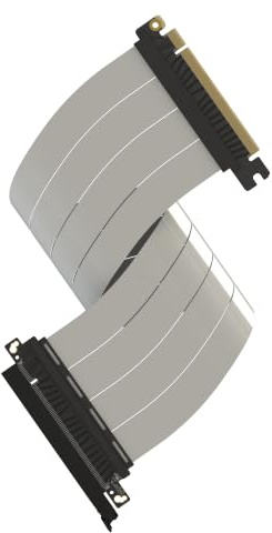 LINKUP PCIE 5.0 Riser-kabel | för vertikalt GPU-fäste | rak | grafikkort GPU redo | Användbar med PCIe 4.0 och RX9070/RTX5090 | 40 cm (total längd: 44 cm)