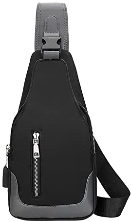 Vattentät ryggsäck for män och kvinnor - Crossbody reseväska med inbyggd plånbok, stilig mångsidig(Black)