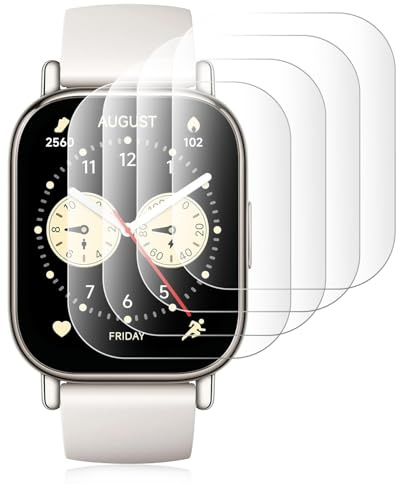 Pnakqil för Xiaomi Redmi Watch 5 Lite skyddsglas, 9H härdat glas, skärmskydd för Redmi Watch 5 Lite, runda kanter, repskyddande HD, klar skyddsfilm, beröringskänslig, perfekt passform, bubbelfri, 4