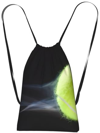 YWPCOIUYB Live-Tennis-Druck,Unisex-Rucksack mit Kordelzug, Sporttasche, Freizeitrucksack, faltbarer Rucksack mit Kordelzug