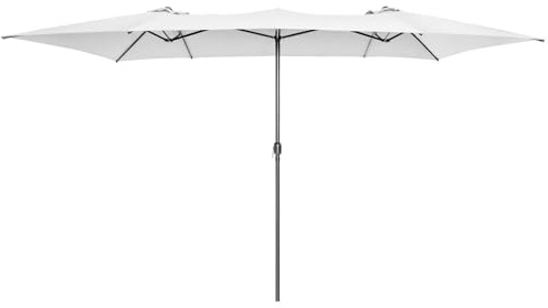 RELAX4LIFE Ombrellone Doppio da Giardino, Parasole con Manovella, Ombrellone da Esterno Grande per Patio, Cortile, Ristorante e Bar (Bianco, 426 x 265 cm)