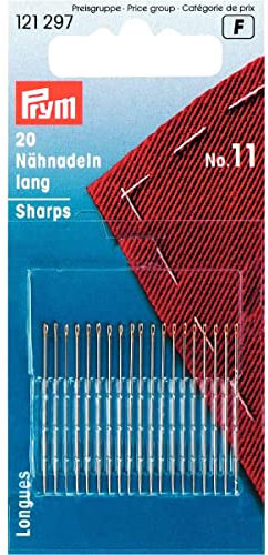 Nähnadeln lang ST 20 silberfarbig 0,50 x 32 mm, Silber