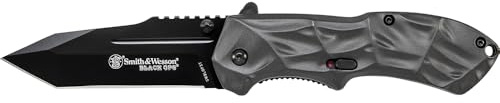 Smith & Wesson Black Ops SWBLOP3T 7.7in S.S. Assisted Opening Knife with 3.4in Tanto Point Blade and Aluminum Handle for Tactical, Survival and EDC