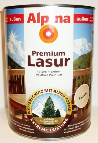 ALPINA Premium Lasur, 2,5 L. Holz Dickschichtlasur außen, Ebenholz
