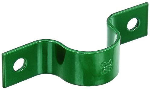 Alberts 855383 Rohrschelle | zur Befestigung von Zaunpfosten an Mauern | verzinkt, grün kunststoffbeschichtet | für Pfosten-Ø 34 mm | 20er Set
