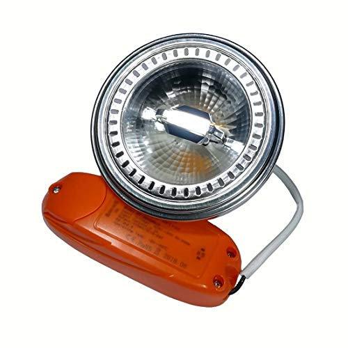 QLEE LED-Leuchtmittel, Ar111, G53, 15 W, AC85–265 V auf DC 12–24 V, mit Treiber, dimmbar, Deckenleuchte, Abstrahlwinkel 40 Grad, Warmlicht