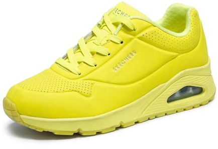 Skechers Uno - Night Shades, Sneaker Donna, Yellow Neon Yellow Durabuck Nyel, 41 EU