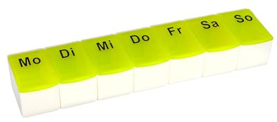 First Aid Only Tablettlåda för 7 dagar, separerbar onepiece, P-10031, vit/grön, 1-pack (1 x 63 g)