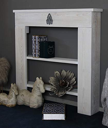 Dekorie Hochwertiges Kaminregal in Weiß