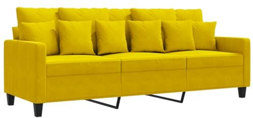 HETFTJN Recamiere Schlafsofa Bigsofa Lounge Sofa - 3-Sitzer-Sofa Gelb 180 cm Samt für Schlafzimmer Büro Relaxationsraum Sitzzimmer