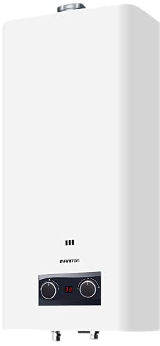 INFINITON CALENTADOR DE AGUA POR GAS - Gas, 11 Litros, Encendido automatico, Temperatura ajustable, Clase A, Display LED (GAS BUTANO (G31-37mbar))