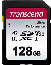 Transcend 128GB SDC340S SD UHS-I SDXC Speicherkarte, 160 MB/s, U3, V30, A2 | Kompatibel mit modernen Camcordern für professionelle Fotografen und Videografen