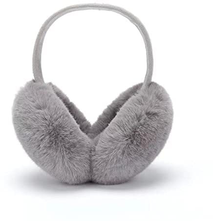 BANGDE One Colour Faux Fur Ear Muffs, Ear Warmers, Ear Protection, Women, Autumn/Winter (grauer)