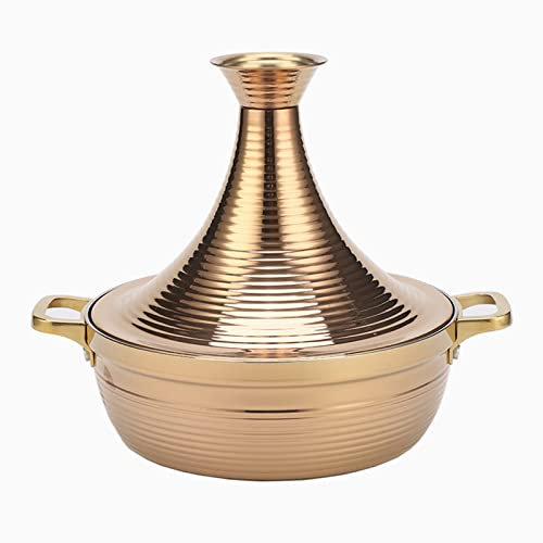 6 Größen Marokkanisch Tajine Kochtopf Tajine-Kochgeschirr Mit Kegelförmigem Geschlossenem Deckel Eintopf Kasserolle Langsamkocher Für Induktion Kochfeld Gasherd,Gold,32cm