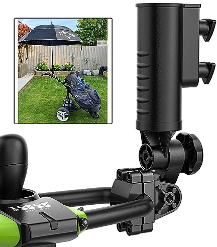 10L0L Golf-Schirmhalter, starkes, windabweisendes Metall, kein Bohren, Motocaddy Powakaddy Regenschirmhalter für Golfwagen, Schwarz