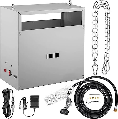CYTBEK CO2 Burner 8 Brass Burner CO2 Generator, 22352 BTU/Hr Liquid Propane LP/Natural Gas Carbon Dioxide Generator, Built-In Electronic Ignition for Farm Greenhouse Hydroponic NG