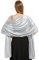 Vijamiy Satin Chiffon Stola Damen Festlich,Stola Für Abendkleid Farbenfrohe Eleganz Weicher Schultertuch Für Brautkleider、Party、Hochzeit、Geschenk(Silber)