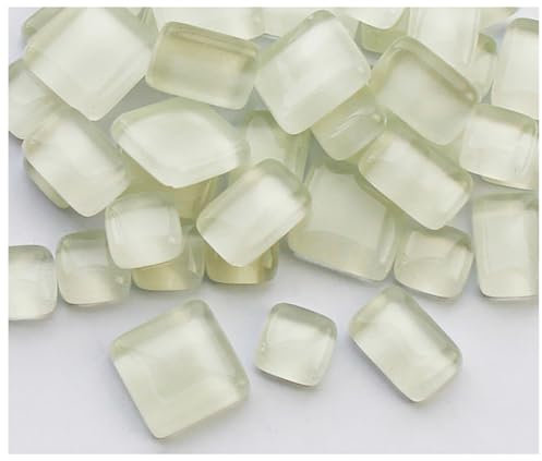 Egurs 500g Bunte Glasmosaikfliesen Unregelmäßige Kristall Mosaikfliesen Kleine Mini Mosaik Fliesen zum Basteln Bulk Mosaiksteine Glitzerkristall Glasstücke für DIY Handwerk Heimdekoration Weiß