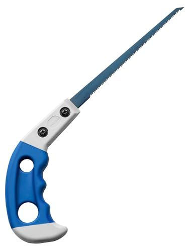 RANSHOU Japanese Keyhole Hand Saw 4-3/4 (120mm) [Replaceable Blade Type], Japanese Pull Saw for Wood, Plywood, Veneer, and Drywall Cutouts, Non-Slip Handle, Made in JAPAN