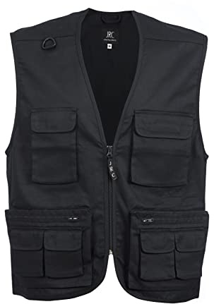 CHEMAGLIETTE! Gilet Multitasche Uomo Caccia Pesca Lavoro Portabadge | Non foderato 80% poliestere 20% cotone, 8 scomparti, tasca cellulare, doppie tasche zip, gancio portachiavi. Estivo