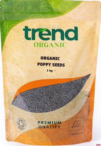 Trend Organic Poppy Seeds, 1kg - Nutrient-Rich Wonder for Culinary Creativity and Family Well-Being, Rich in Protein & Fibre, Certified Organic, Vegan, Non-GMO, No Additives No Preservatives, Raw