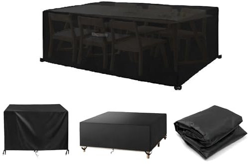 Schutzhülle Gartenmöbel-Abdeckung Für Gartenmöbel 265x210x105cm Abdeckplane Wasserdicht Gartenmöbel-Rechteckig/Quadratisch Schwerlast 420D Oxford Schneeschutz Staubdicht Anti-UV Mobel Abdeckung