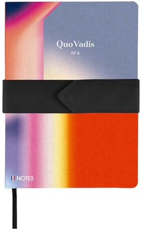 Quo Vadis - Anteckningsbok, franska - ikoniska - flerfärgade - linjerade sidor - 15 x 21 cm - vitt Clairefontaine papper - canvas (vävd effekt) - fransk tillverkning
