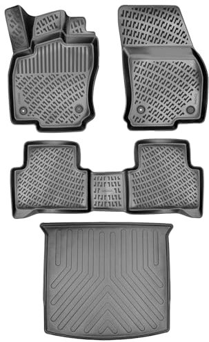 3D Gummimatten Set Passend für VW Caddy-Touran-Sharan (8. VW Touran 5T |2015-2025| Fußmatten Set)