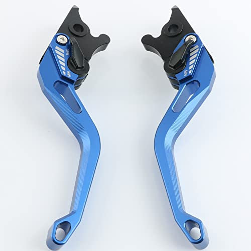 SCUUBE Für Yama&ha AEROX155 AEROX 155 2017 2018 Motorrad Kupplung Bremshebel Einstellbare 3D Rhombus Textur CNC Aluminium Mit A Motorrad-Handhebel(Farbe:Blau)