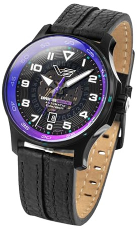 Vostok Europe Expedition South Pole 592C760 Montre automatique pour homme avec bracelet en cuir 20 ATM Date