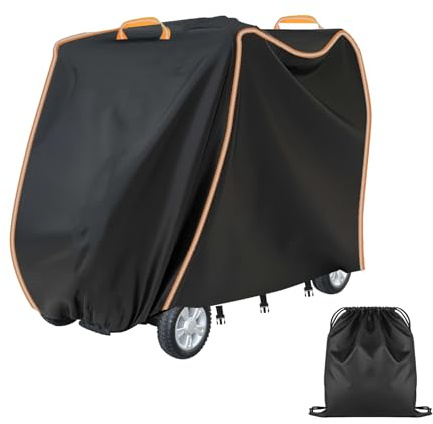 Heavy Duty Mobility Scooter Cover - 420D Oxford Fabric, Reflective Strip, 2 Handles, 3 Buckles, Waterproof for Most 3 and 4 Wheel Scooters (XL 144 x 99 x 68 cm)
