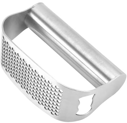 Edelstahl-Knoblauchwippe, Knoblauchpresse, Fleischwolf - Knoblauchstampfer, Knoblauchzerkleinerer, Presse, Zerkleinererring | Rostfreier Knoblauchzerkleinerer mit ergonomischem Griff, Knoblauchzerklei