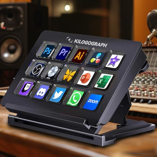 KILOGOGRAPH Stream Dock - Customizable Streaming Deck with 15 LCD Buttons, Compatible with Mac and Windows