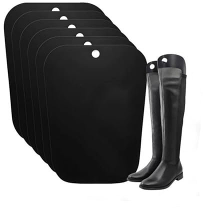 KOMUNJ 6 Stück Stiefelspanner Damen PP Plastik Stiefelformer Blatt Stiefelform Einsätze Schwarz, Hält die Stiefel Aufrecht für Damen Und Herrenstiefel